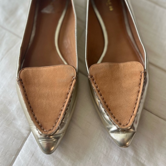 Rare Coach Walsh Metallic Nubuck Leather Point Toe Flats 8.5B - Picture 7 of 15